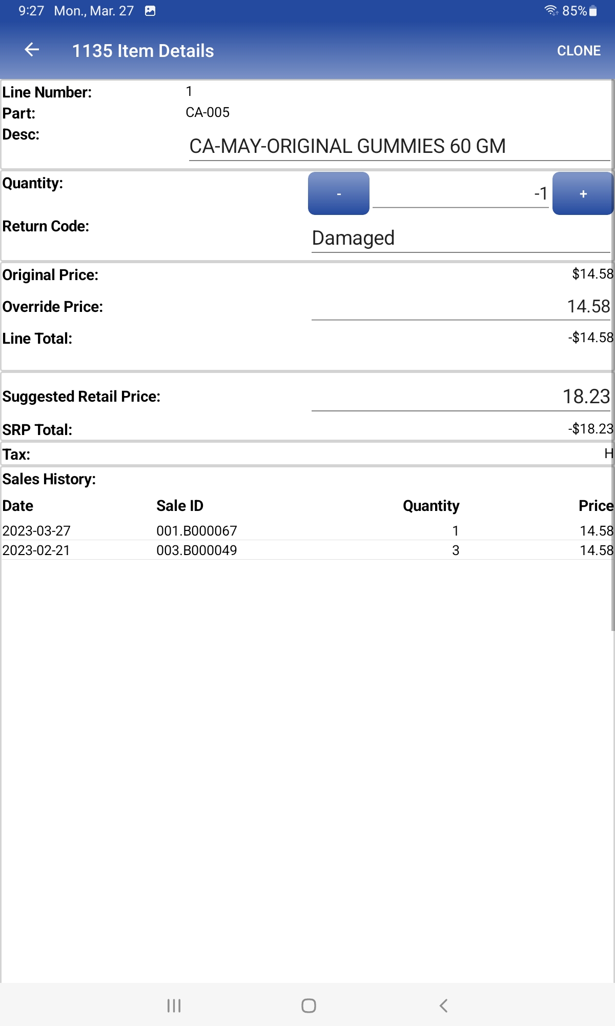 screenshot of Solid Route Accounting
